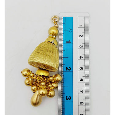 Handcrafted Gold Bead Tassels Latkan, Indian Latkans, Pearl Bell Tassels